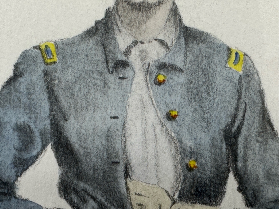 Frederic Remington Print Of Lieutenant James M. Watson 10th Cavalry 10.5 X 12.5 Framed 22.5 X 24.5 [Photo 7]