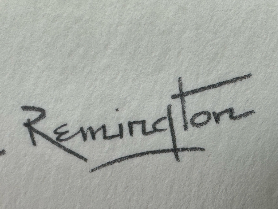 Frederic Remington Print Of Lieutenant James M. Watson 10th Cavalry 10.5 X 12.5 Framed 22.5 X 24.5 [Photo 14]