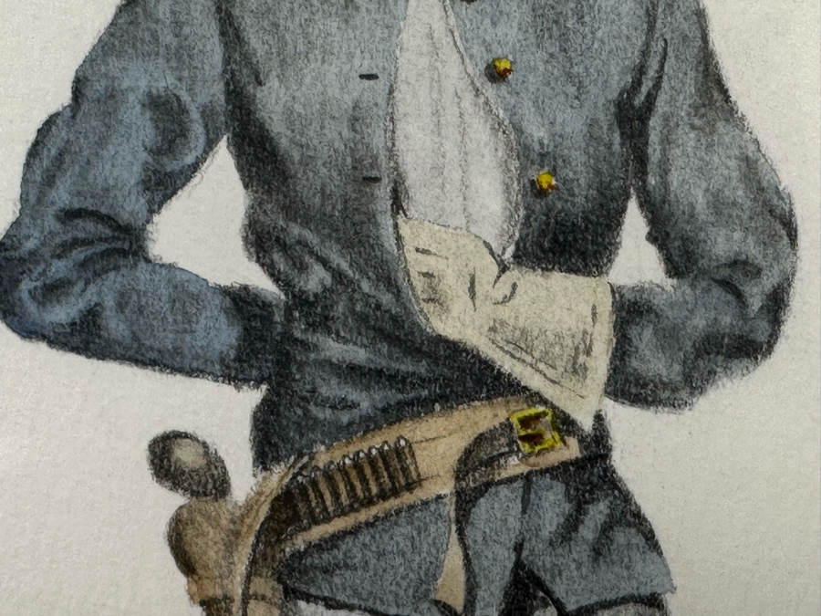 Frederic Remington Print Of Lieutenant James M. Watson 10th Cavalry 10.5 X 12.5 Framed 22.5 X 24.5 [Photo 8]