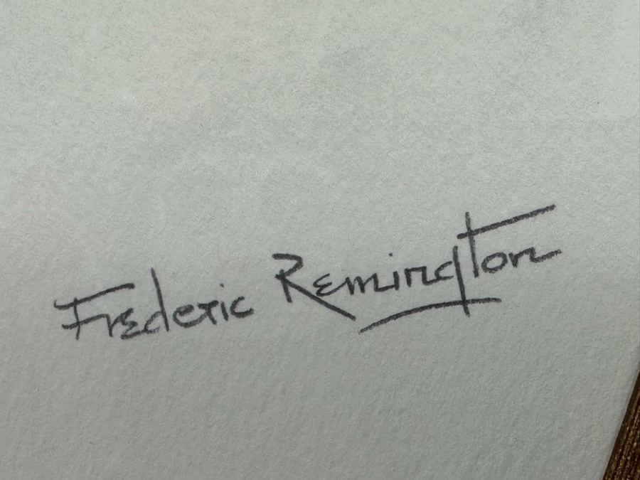 Frederic Remington Print Of Lieutenant James M. Watson 10th Cavalry 10.5 X 12.5 Framed 22.5 X 24.5 [Photo 13]