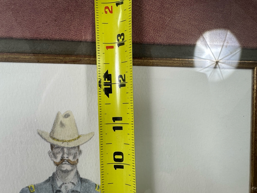 Frederic Remington Print Of Lieutenant James M. Watson 10th Cavalry 10.5 X 12.5 Framed 22.5 X 24.5 [Photo 18]