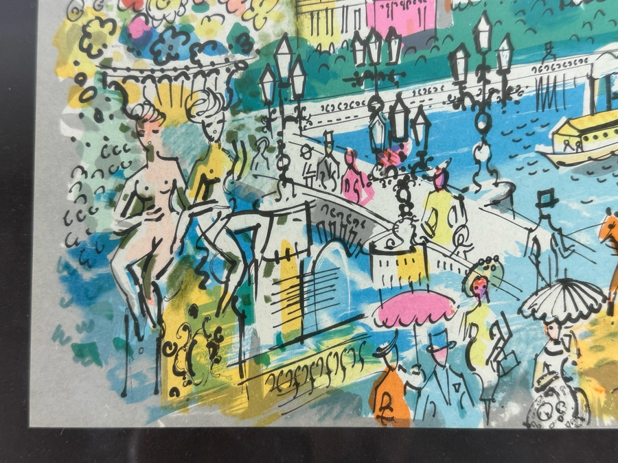 Charles Cobelle (1902-1994, French) Signed Limited Edition Lithographs Titled 'Le Pont' And 'Rue De La Paix' 9 X 11 Framed 20 X 22 [Photo 9]