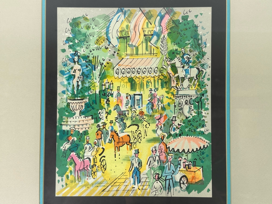 Charles Cobelle (1902-1994, French) Signed Limited Edition Lithographs Titled 'Le Pont' And 'Rue De La Paix' 9 X 11 Framed 20 X 22 [Photo 3]