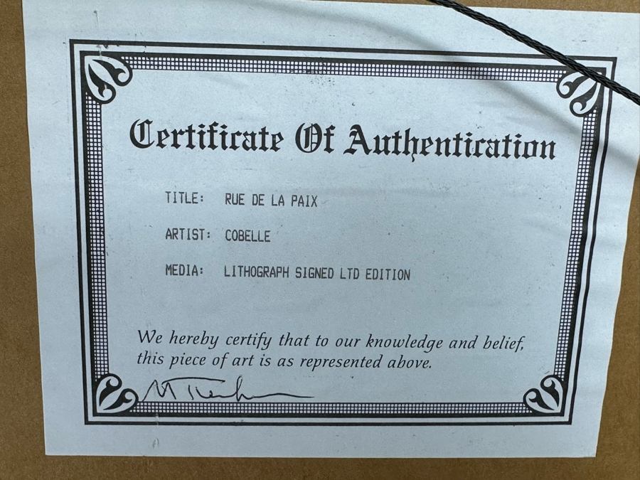 Charles Cobelle (1902-1994, French) Signed Limited Edition Lithographs Titled 'Le Pont' And 'Rue De La Paix' 9 X 11 Framed 20 X 22 [Photo 15]