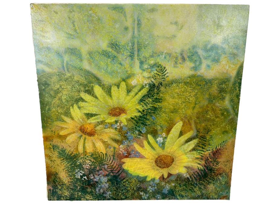 Signed Mixed Media Still Life Painting On Paper Signed Chinese/Korean Signature Illegible In Lower Right 32 X 32 [Photo 1]