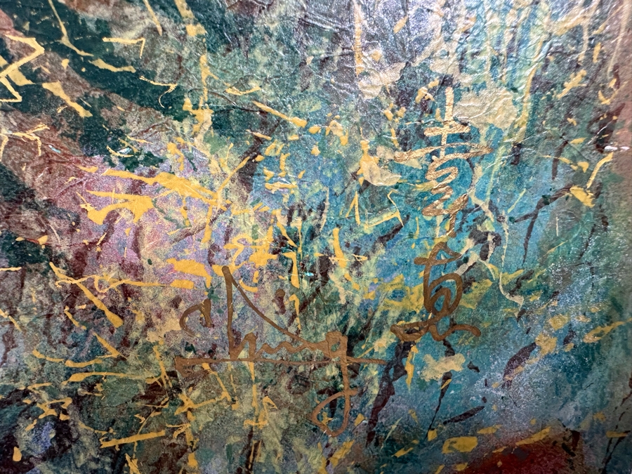 Signed Mixed Media Still Life Painting On Paper Signed Chinese/Korean Signature Illegible In Lower Right 32 X 32 [Photo 6]