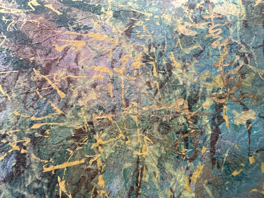 Signed Mixed Media Still Life Painting On Paper Signed Chinese/Korean Signature Illegible In Lower Right 32 X 32 [Photo 9]