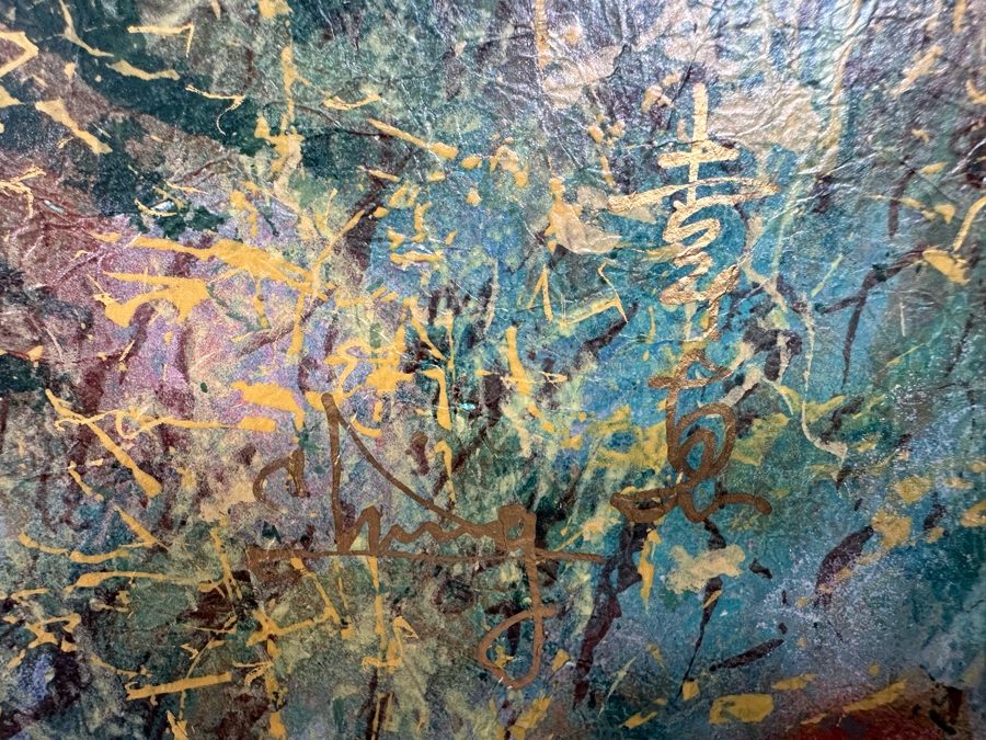 Signed Mixed Media Still Life Painting On Paper Signed Chinese/Korean Signature Illegible In Lower Right 32 X 32 [Photo 7]