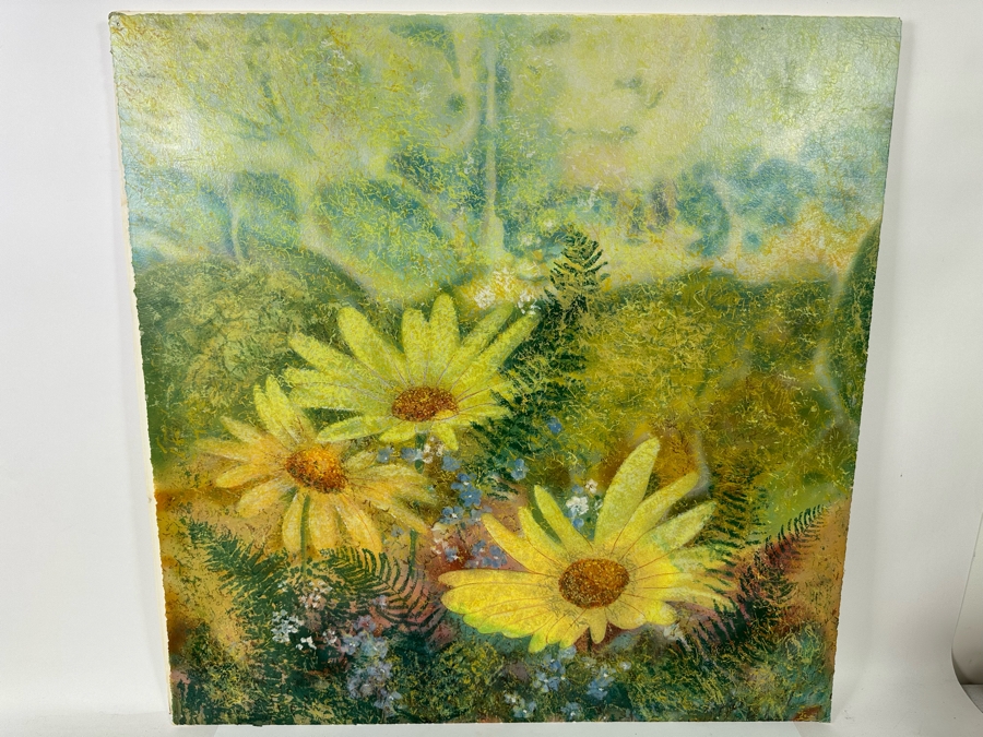 Signed Mixed Media Still Life Painting On Paper Signed Chinese/Korean Signature Illegible In Lower Right 32 X 32 [Photo 2]