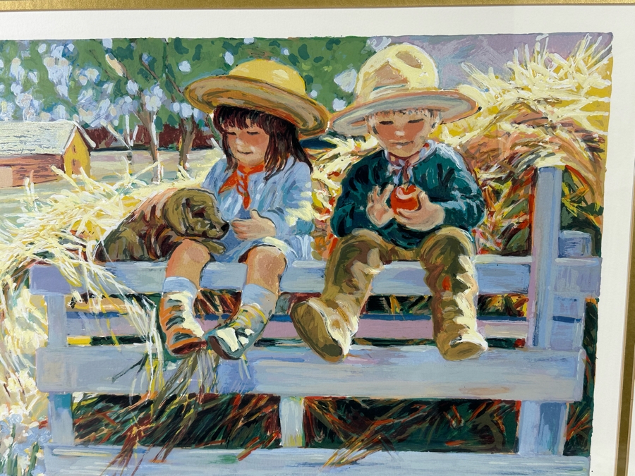 Corinne Hartley Signed Limited Edition Print Titled 'The Hay Ride' Numbered 46 Of 300 21.5 X 15.5 Framed 31.5 X 25.5 [Photo 3]