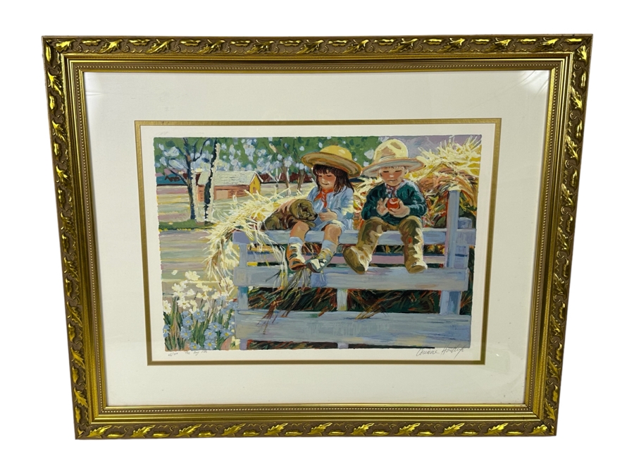 Corinne Hartley Signed Limited Edition Print Titled 'The Hay Ride' Numbered 46 Of 300 21.5 X 15.5 Framed 31.5 X 25.5 [Photo 2]