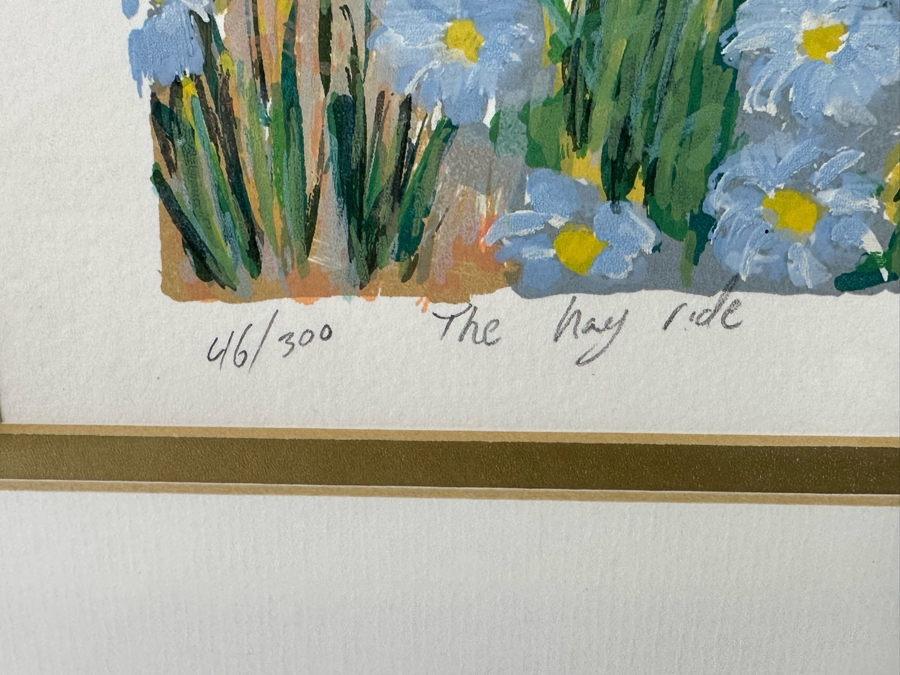 Corinne Hartley Signed Limited Edition Print Titled 'The Hay Ride' Numbered 46 Of 300 21.5 X 15.5 Framed 31.5 X 25.5 [Photo 7]