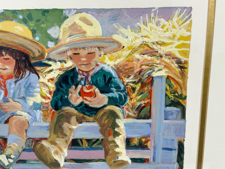 Corinne Hartley Signed Limited Edition Print Titled 'The Hay Ride' Numbered 46 Of 300 21.5 X 15.5 Framed 31.5 X 25.5 [Photo 5]