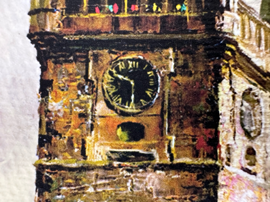 Vasilij Tjutjunnik Remarkable Russian Painting On Paper Of Prague Signed On Front And Verso 15.5 X 11 [Photo 19]