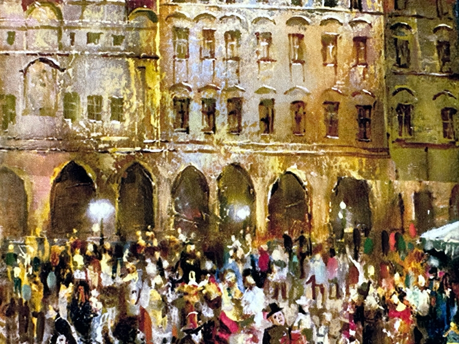 Vasilij Tjutjunnik Remarkable Russian Painting On Paper Of Prague Signed On Front And Verso 15.5 X 11 [Photo 17]