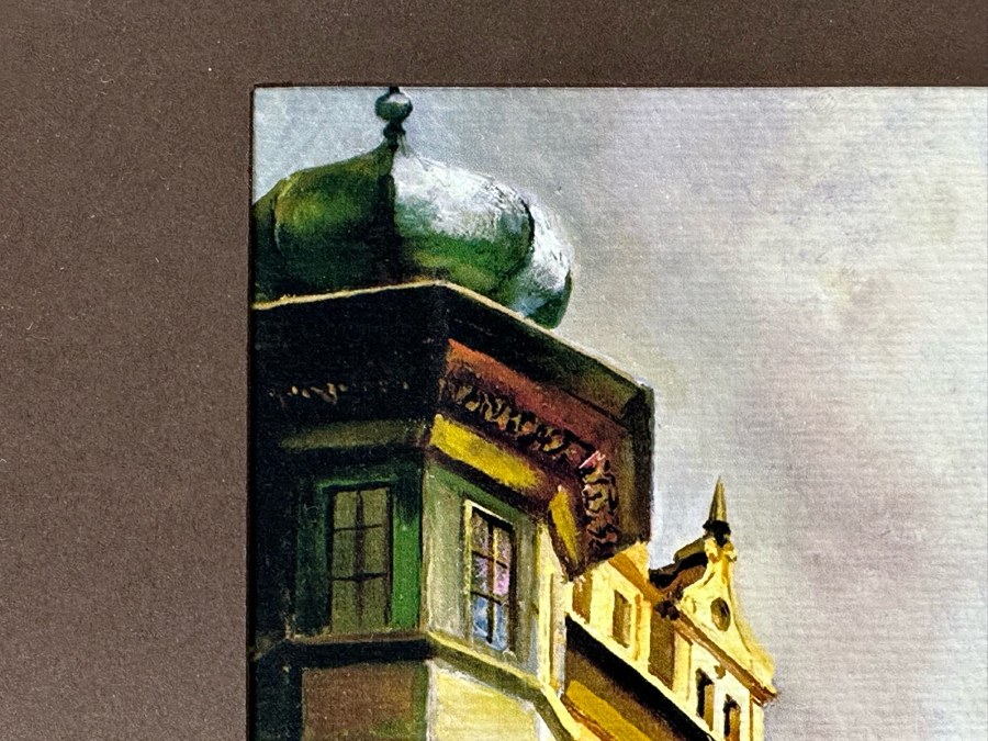 Vasilij Tjutjunnik Remarkable Russian Painting On Paper Of Prague Signed On Front And Verso 15.5 X 11 [Photo 8]