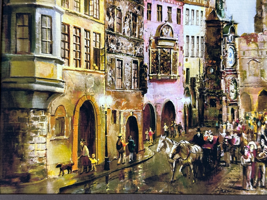 Vasilij Tjutjunnik Remarkable Russian Painting On Paper Of Prague Signed On Front And Verso 15.5 X 11 [Photo 5]