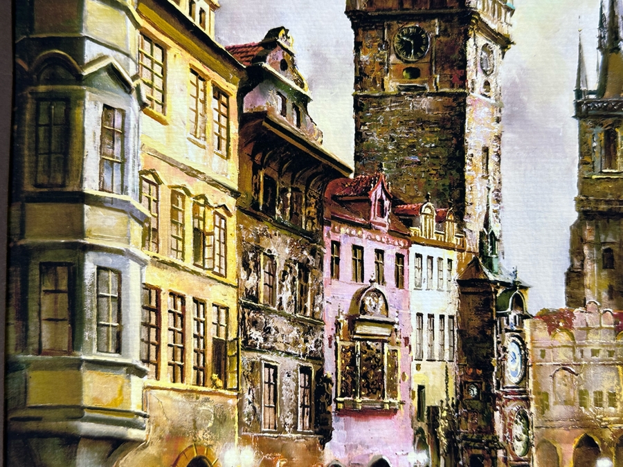 Vasilij Tjutjunnik Remarkable Russian Painting On Paper Of Prague Signed On Front And Verso 15.5 X 11 [Photo 6]