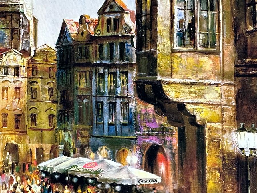 Vasilij Tjutjunnik Remarkable Russian Painting On Paper Of Prague Signed On Front And Verso 15.5 X 11 [Photo 10]