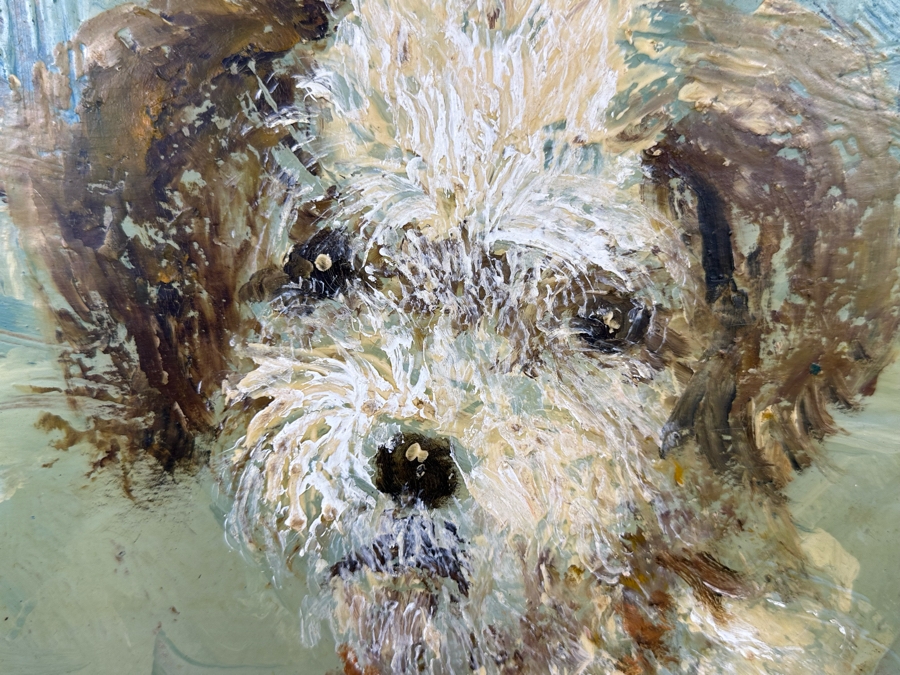 Original 1960 Mid-Century Abstract Dog Portrait Signature Illegible 14.5 X 11.5 Framed 17 X 14 [Photo 6]