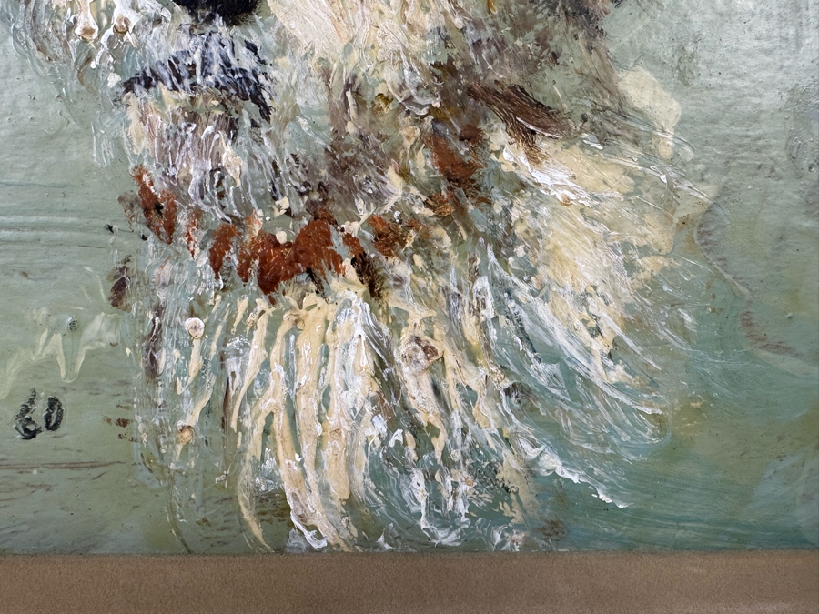 Original 1960 Mid-Century Abstract Dog Portrait Signature Illegible 14.5 X 11.5 Framed 17 X 14 [Photo 8]