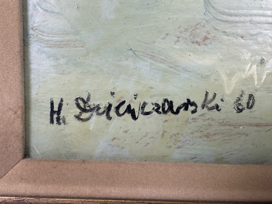 Original 1960 Mid-Century Abstract Dog Portrait Signature Illegible 14.5 X 11.5 Framed 17 X 14 [Photo 10]