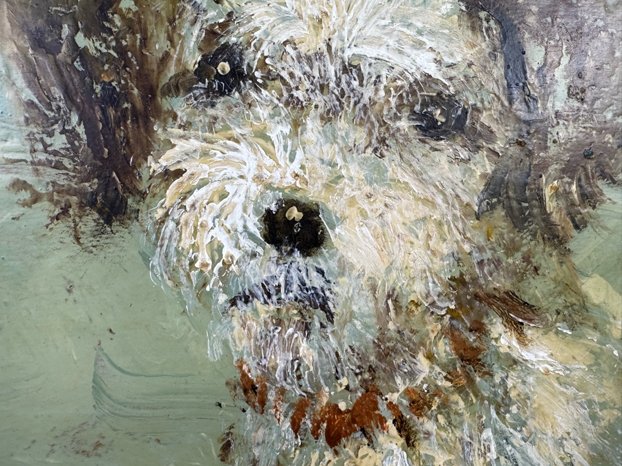 Original 1960 Mid-Century Abstract Dog Portrait Signature Illegible 14.5 X 11.5 Framed 17 X 14 [Photo 7]