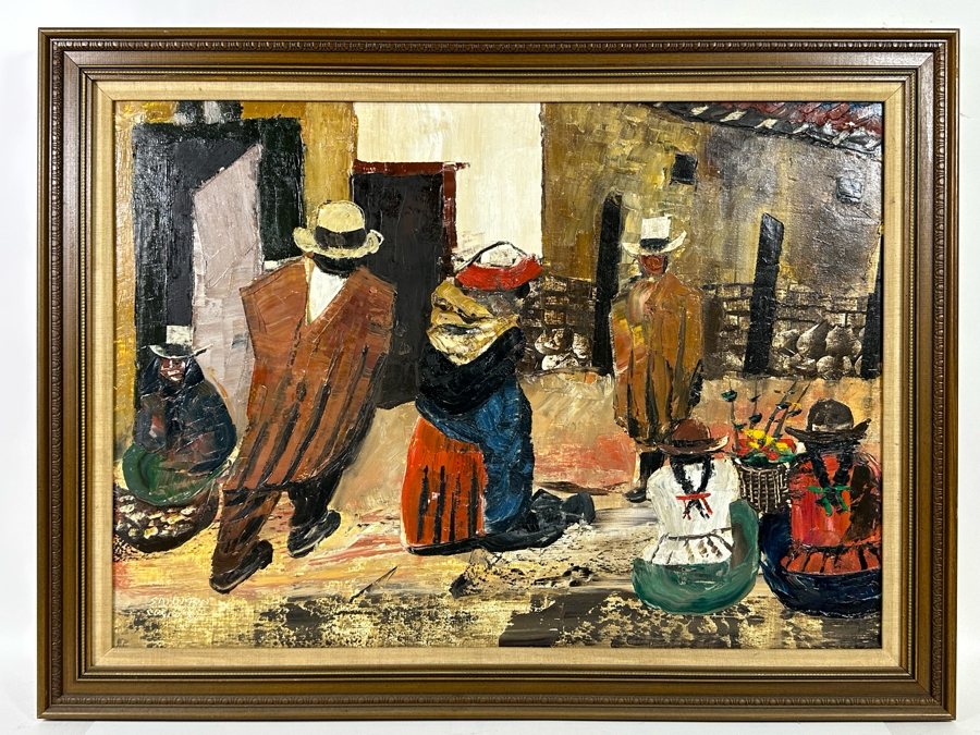 Amilcar Salomon Zorrilla Cusco (B. 1925, Peruvian) Signed Original Oil Painting On Canvas Dated 1982 28.5 X 20.5 Framed 32.5 X 24.5 [Photo 4]