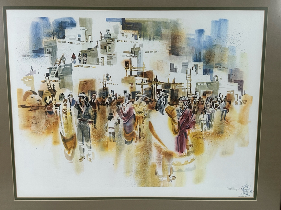 Robert Gray (1929-2011, California) Signed With Illustration Limited Edition Print Titled 'El Pueblo Grande' Dated 1984 Numbered 11 Of 250 24 X 19 Framed 32 X 27 [Photo 3]