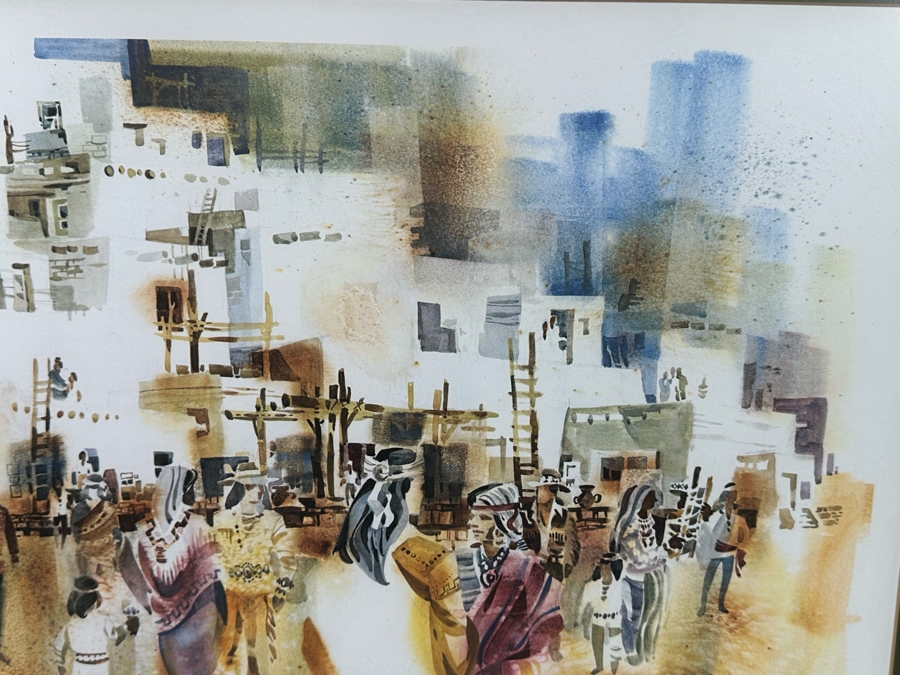 Robert Gray (1929-2011, California) Signed With Illustration Limited Edition Print Titled 'El Pueblo Grande' Dated 1984 Numbered 11 Of 250 24 X 19 Framed 32 X 27 [Photo 7]