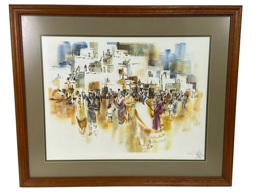 Robert Gray (1929-2011, California) Signed With Illustration Limited Edition Print Titled 'El Pueblo Grande' Dated 1984 Numbered 11 Of 250 24 X 19 Framed 32 X 27 [Photo 2]