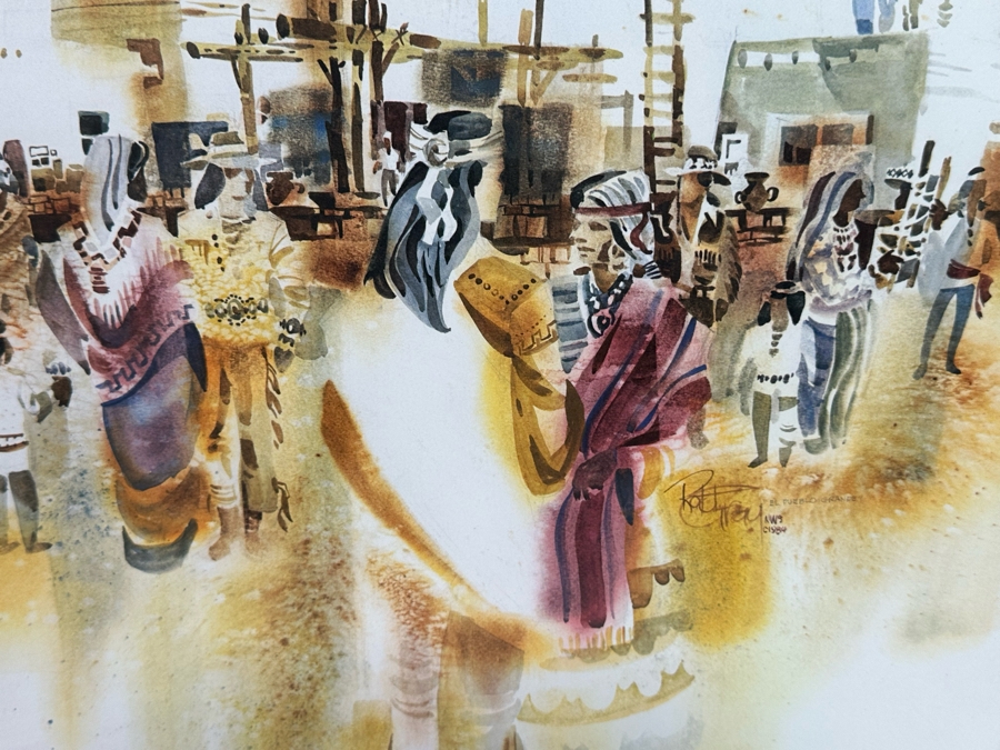Robert Gray (1929-2011, California) Signed With Illustration Limited Edition Print Titled 'El Pueblo Grande' Dated 1984 Numbered 11 Of 250 24 X 19 Framed 32 X 27 [Photo 6]