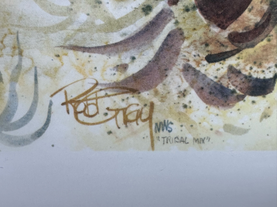 Robert Gray (1929-2011, California) Signed With Illustration Limited Edition Print Titled 'Tribal Mix' Dated 1984 Numbered 1 Of 250 24 X 19 Framed 32 X 27 [Photo 9]