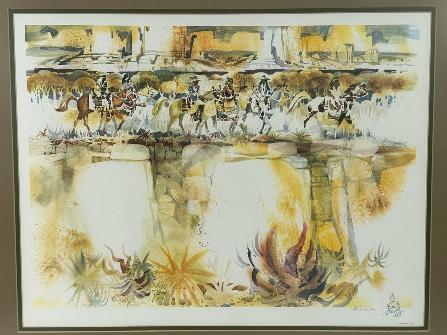 Robert Gray (1929-2011, California) Signed With Illustration Limited Edition Print Titled 'Tribal Mix' Dated 1984 Numbered 1 Of 250 24 X 19 Framed 32 X 27 [Photo 1]
