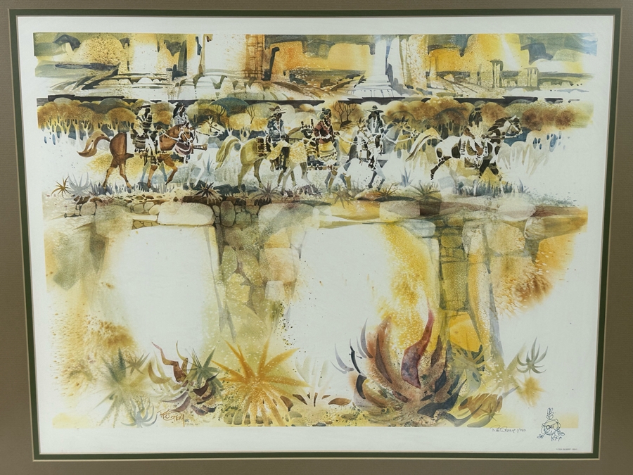 Robert Gray (1929-2011, California) Signed With Illustration Limited Edition Print Titled 'Tribal Mix' Dated 1984 Numbered 1 Of 250 24 X 19 Framed 32 X 27 [Photo 4]