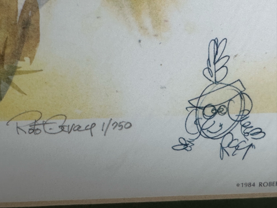 Robert Gray (1929-2011, California) Signed With Illustration Limited Edition Print Titled 'Tribal Mix' Dated 1984 Numbered 1 Of 250 24 X 19 Framed 32 X 27 [Photo 11]