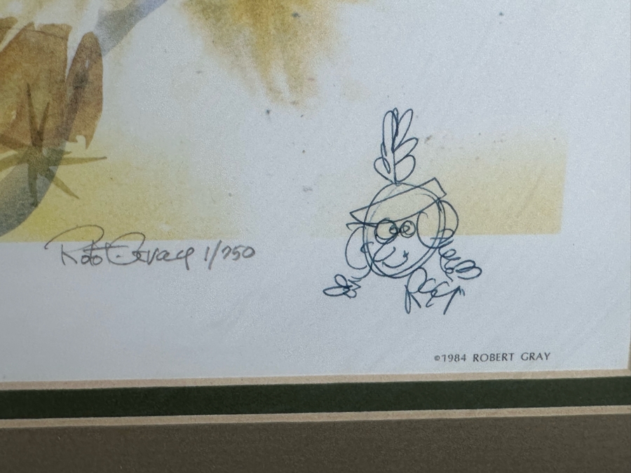 Robert Gray (1929-2011, California) Signed With Illustration Limited Edition Print Titled 'Tribal Mix' Dated 1984 Numbered 1 Of 250 24 X 19 Framed 32 X 27 [Photo 10]