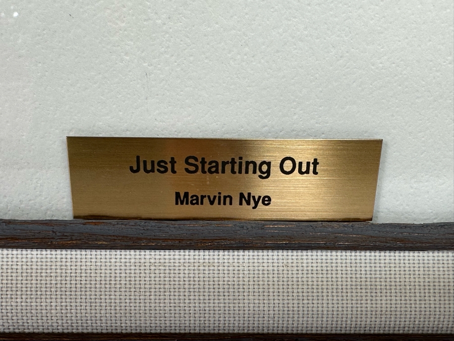 Marvin Nye (1910-2005, Kansas) Signed Original Watercolor And Gouache Drawing On Paper Titled 'Just Starting Out' Dated 1988 21.5 X 18 Framed 36 X 30 [Photo 17]