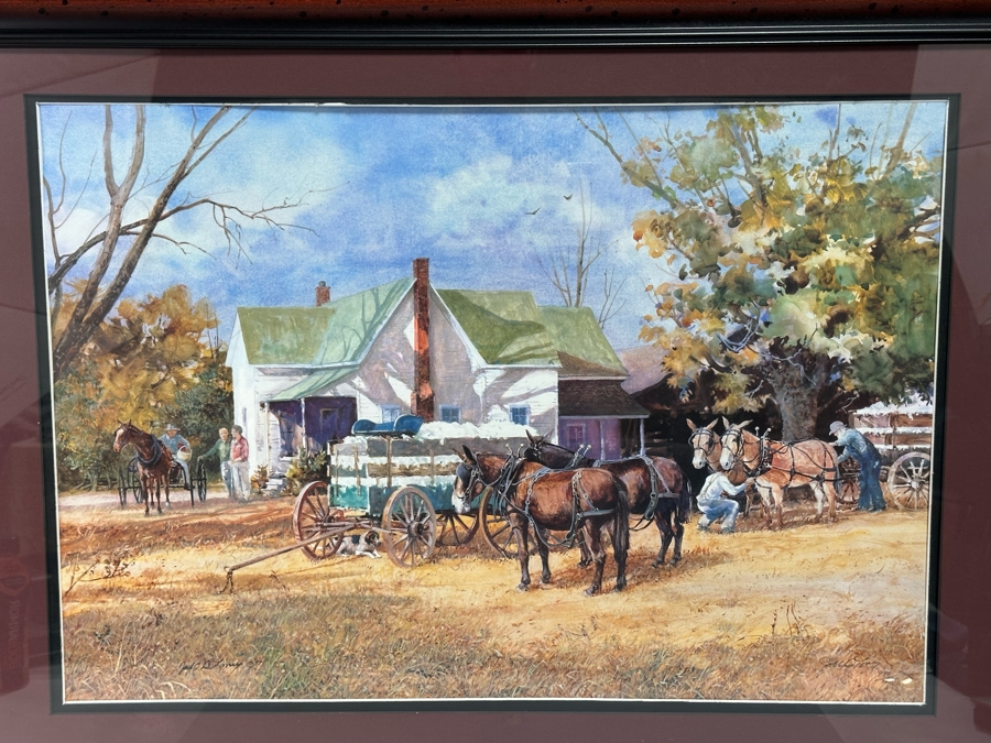 Jack Clouse DeLoney (B. 1940, Alabama) Signed Limited Edition Print Titled 'Saturday Morning' Numbered 979 Of 1500 28 X 20 Framed 40 X 28.5 [Photo 3]