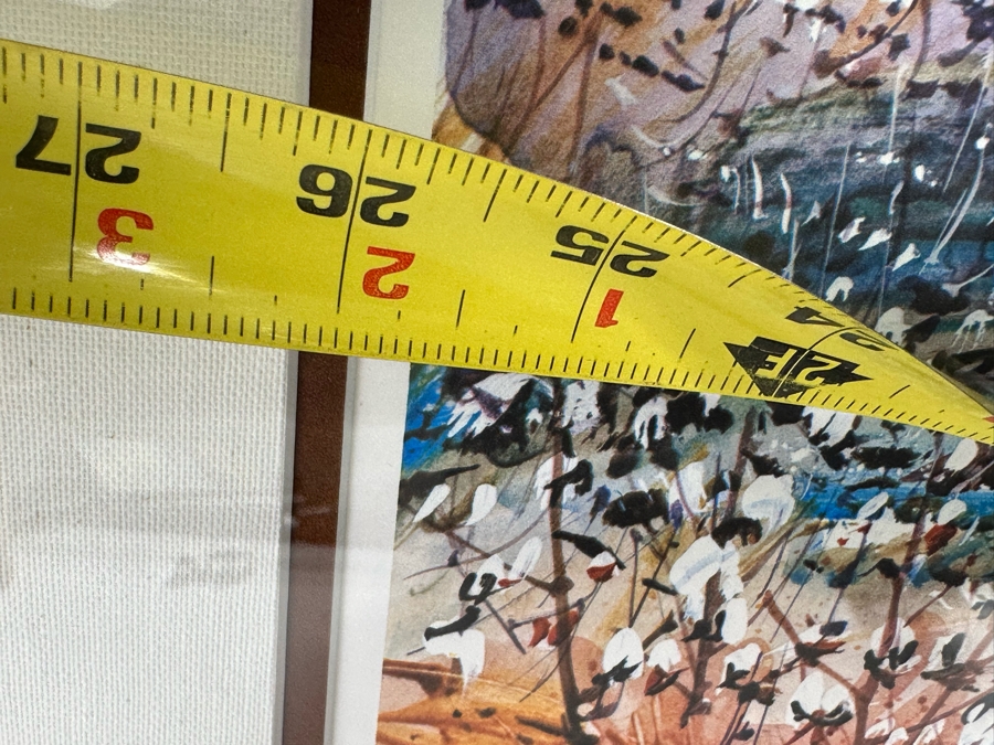 Jack Clouse DeLoney (B. 1940, Alabama) Signed Limited Edition Artists Proof Print Titled 'Yesterday's Cotton' Numbered 16 Of 100 Dated 1989 26 X 18 Framed 34.5 X 27.5 [Photo 10]