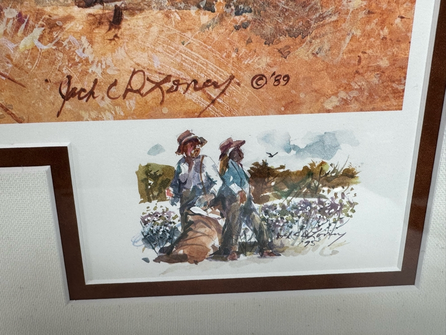 Jack Clouse DeLoney (B. 1940, Alabama) Signed Limited Edition Artists Proof Print Titled 'Yesterday's Cotton' Numbered 16 Of 100 Dated 1989 26 X 18 Framed 34.5 X 27.5 [Photo 9]