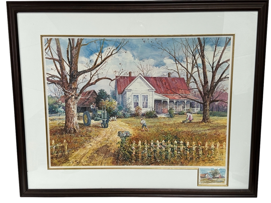 Jack Clouse DeLoney (B. 1940, Alabama) Signed Limited Edition Artists Proof Print Titled 'Here At Home' Numbered 25 Of 100 Dated 1993 29 X 22 Framed 39 X 31.5 [Photo 2]