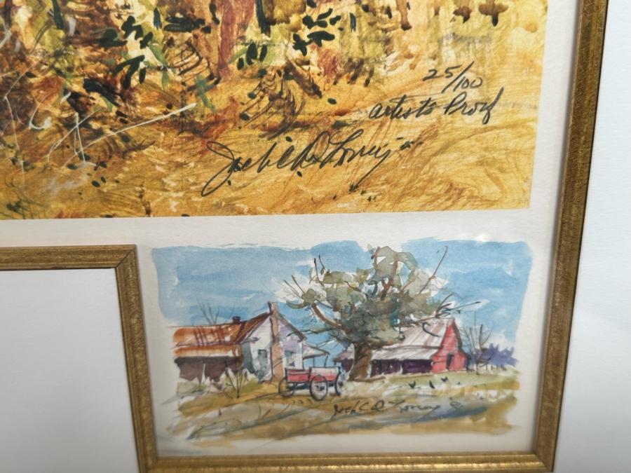 Jack Clouse DeLoney (B. 1940, Alabama) Signed Limited Edition Artists Proof Print Titled 'Here At Home' Numbered 25 Of 100 Dated 1993 29 X 22 Framed 39 X 31.5 [Photo 8]
