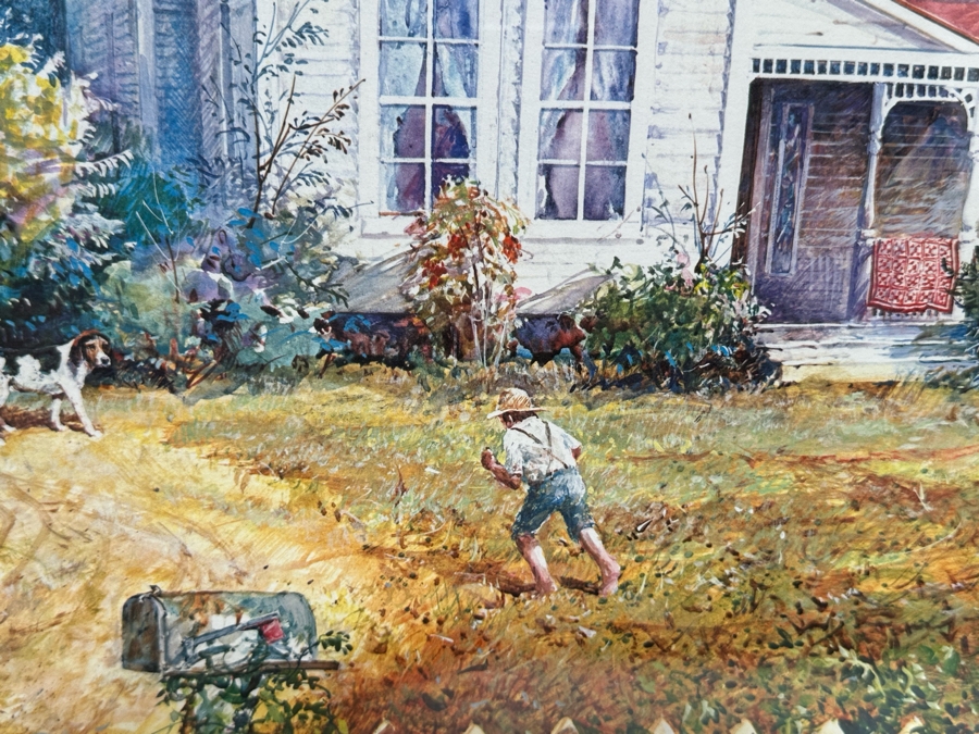Jack Clouse DeLoney (B. 1940, Alabama) Signed Limited Edition Artists Proof Print Titled 'Here At Home' Numbered 25 Of 100 Dated 1993 29 X 22 Framed 39 X 31.5 [Photo 5]