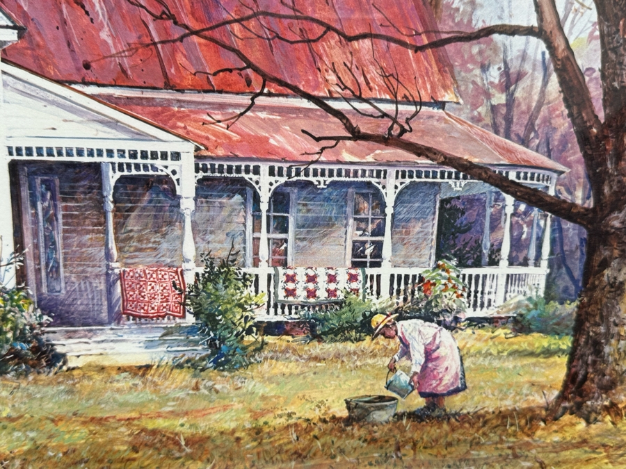 Jack Clouse DeLoney (B. 1940, Alabama) Signed Limited Edition Artists Proof Print Titled 'Here At Home' Numbered 25 Of 100 Dated 1993 29 X 22 Framed 39 X 31.5 [Photo 6]