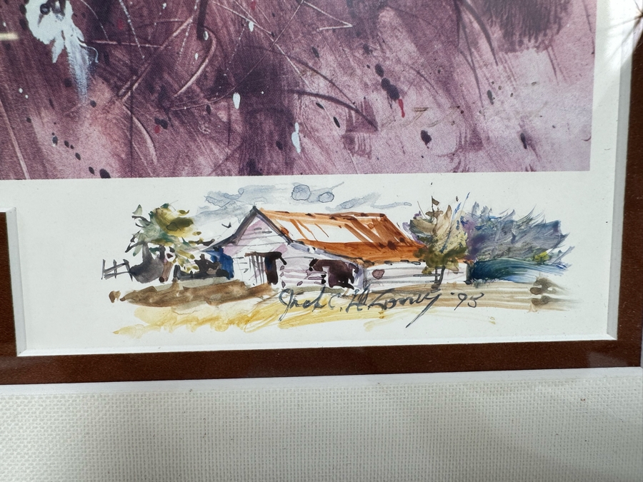 Jack Clouse DeLoney (B. 1940, Alabama) Signed Limited Edition Print Titled 'Scrappin' Cotton' Numbered 15 X 10 Framed 21 X 17 [Photo 7]