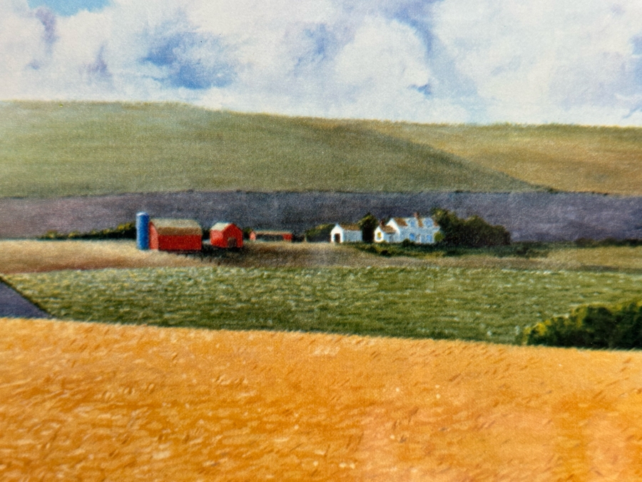 Raymond O. Hosford Signed Print Titled 'For Amber Waves Of Grain' Dated 1973 25 X 18.5 Framed 34 X 27 [Photo 5]
