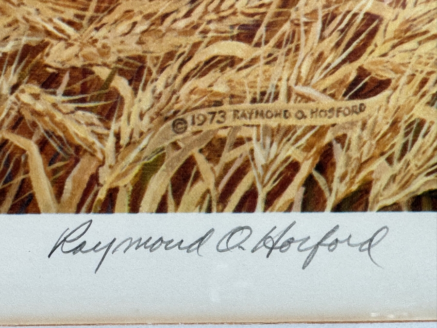 Raymond O. Hosford Signed Print Titled 'For Amber Waves Of Grain' Dated 1973 25 X 18.5 Framed 34 X 27 [Photo 7]
