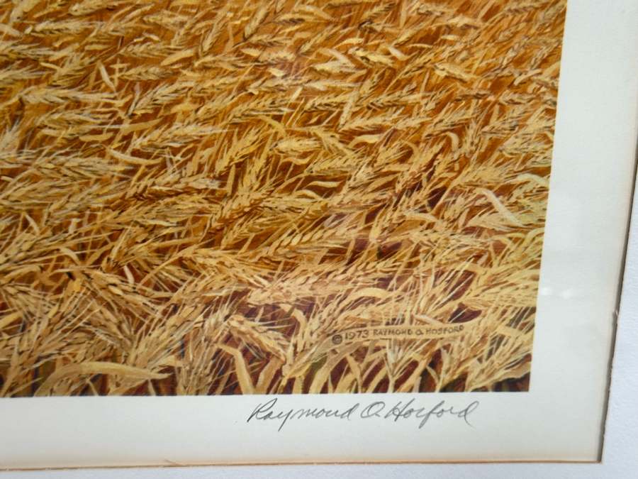 Raymond O. Hosford Signed Print Titled 'For Amber Waves Of Grain' Dated 1973 25 X 18.5 Framed 34 X 27 [Photo 6]
