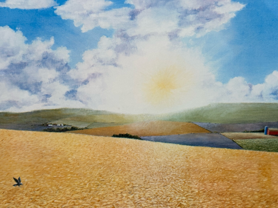 Raymond O. Hosford Signed Print Titled 'For Amber Waves Of Grain' Dated 1973 25 X 18.5 Framed 34 X 27 [Photo 4]